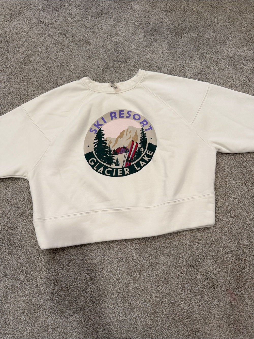 Lou & Grey Cream Glacier Lake Ski Resort Graphic Crewneck
